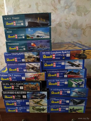 Сборные модели Ревел одним лотом(продается лотом-20 единиц)