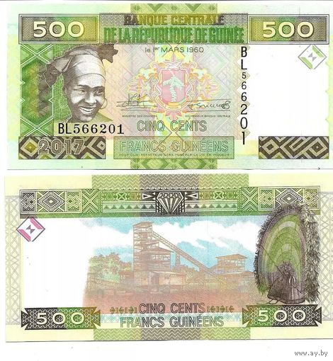Гвинея 500 франков образца 2017 года UNC p47b