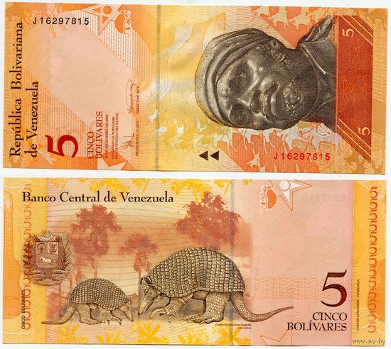 Венесуэла. 5 боливаров (образца 2008 года, P89c, UNC)