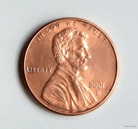 США. 1 цент 2001 г. D