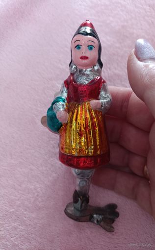 Ёлочная игрушка стекло, красная шапочка