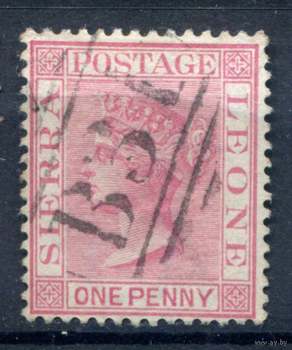 Британские колонии - Сьерра-Леоне - 1883/93г. - королева Виктория, 1 P b - 1 марка - гашёная [Mi 13 b]. #4-B5-126-A-1