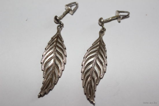 СЕРЬГИ "ЛИСТИКИ",925 пр.