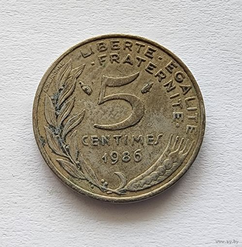 Франция 5 сантимов, 1986
