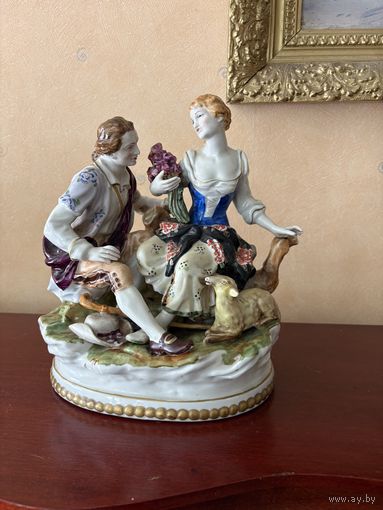 Статуэтка Свидание Дама и Кавалер Германия Рудольштадт антик