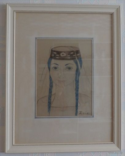 Картина известной русской и шведской художницы Зоя Корвин-Круковская .Портрет девушки