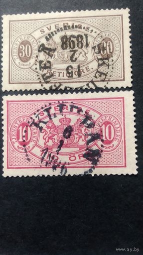 Швеция 1874-1893 стандарт СЛУЖЕБНАЯ герб  зубц.13 \291фк\