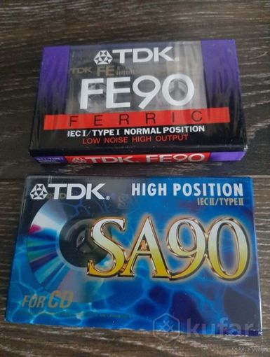 Аудиокассеты TDK-FE-90 и TDK SA-90 новые запечатанные
