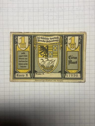 1 марка (нотгельды) г. Германия.-1412