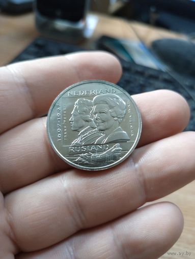 2 1/2 экю Нидерланды 1997, 300 лет отношениям между Нидерландами и Россией