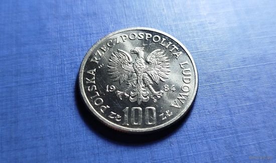 100 злотых 1984. Польша. 40 лет образованию Польской Народной Республики. AU!