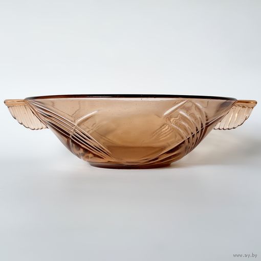 Блюдо ваза для фруктов Huta Niemen J Stolle стекло 26cm