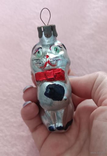 Ёлочные игрушки стекло, кот