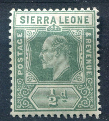Британские колонии - Сьерра-Леоне - 1907/10г. - король Эдуард VII, 1/2 P - 1 марка - MH [Mi 68]. #4-B5-126-A-1