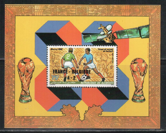 Джибути-1986 Спорт, ЧМ-1986, Футбол, Надпечатка  MNH