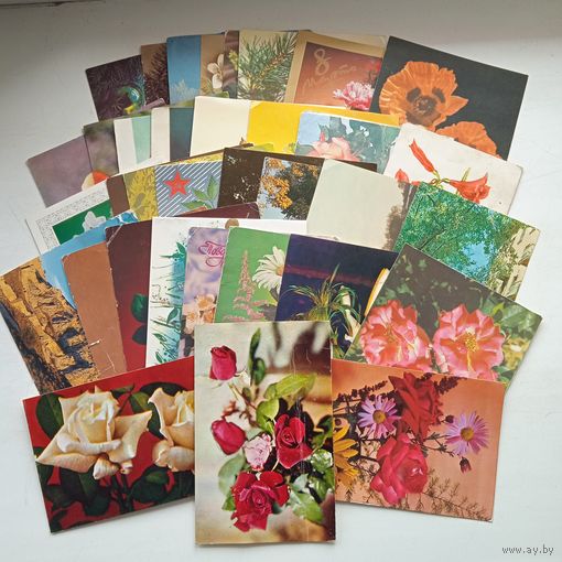 Набор открыток  разные темы, есть подписанные