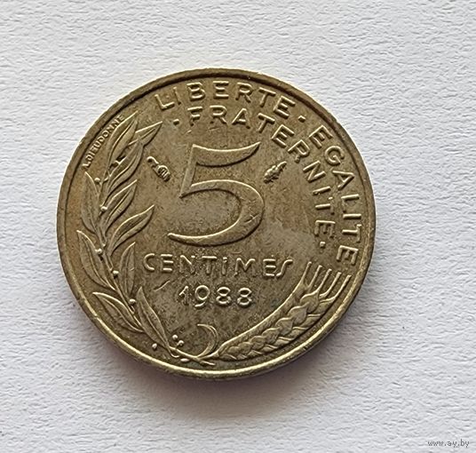 Франция 5 сантимов, 1988