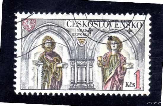 Чехословакия.Ми-2672. Кривоклатский замок - статуи. Серия: Сокровища чехословацких замков. 1982.