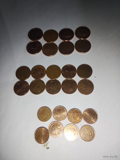 Евро центы. 1,2,5.