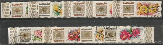 Фуджейра. Дикорастущие цветы. 1969г. St#381-89. Серия.