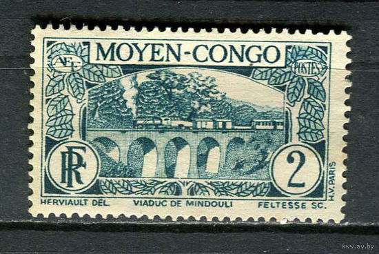 Французская Экваториальная Африка  - Mittelkongo - 1933 - Мост 2С - [Mi.68] - 1 марка. Чистая без клея.  (Лот 64Gz)-T4P37