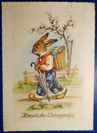 Открытка. Пасхальная. Германия. 1960 г.