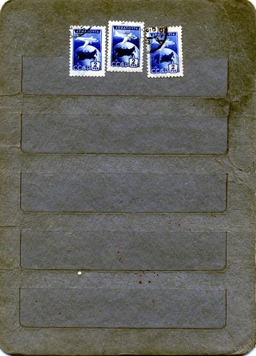 СССР, 1955, СТАНДАРНЫЙ  ВЫПУСК АВИАПОЧТА , 3м,  гашен по 15 коп шт.