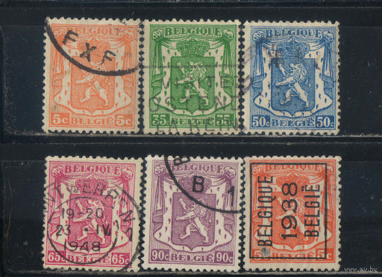 Бельгия Кор 1936-45 Герб Предварительное гашение Стандарт #415,415V,421-2,566,734