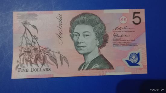 Австралия 5 долларов 1997 unc.пластик