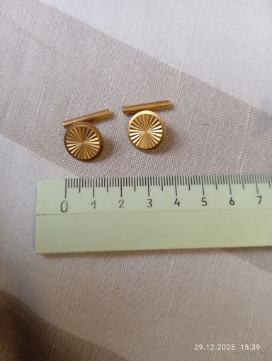 Запонки позолоченные,Au СССР винтаж