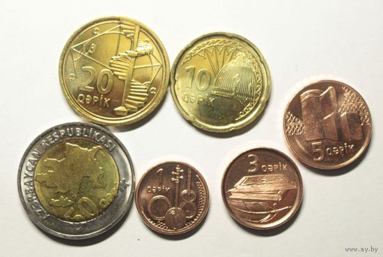 Азербайджан 1, 3, 5, 10, 20, 50 гяпиков 2021-2023 год, UNC