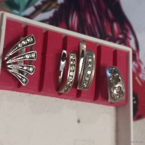 Серьга серебряная 925,одиночка