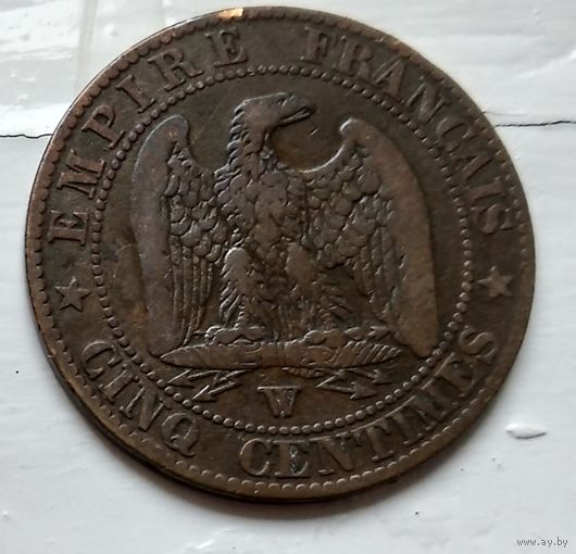 Франция 5 сантимов, 1856 W - Лилль 2-6-14
