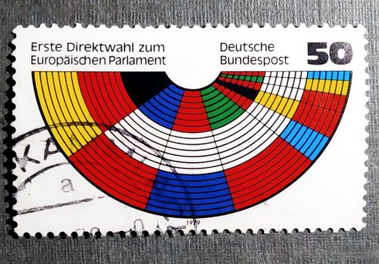 Марка Германия 1979 год Первые выборы в Европарламент