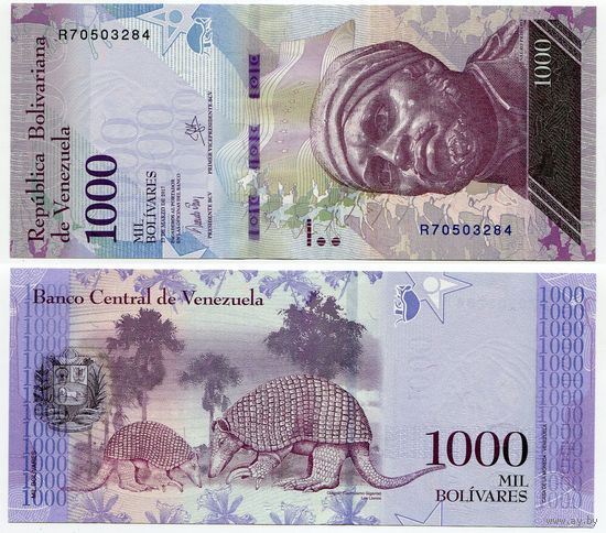 Венесуэла. 1000 боливаров (образца 2017 года, P95b, UNC)
