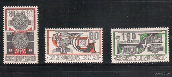 Чехословакия-1966,(Мих.1647-1649)  **  , Филвыставка в Брно (полная серия)