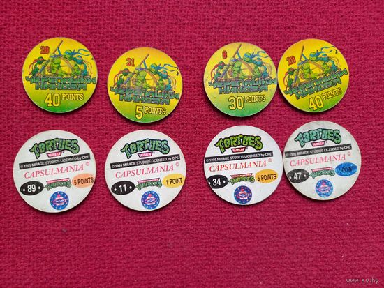 Фишки кепсы caps Черепашки Ниндзя tortues, turtles. Цена за все фишки.