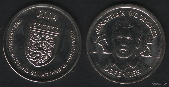 Official England Squad. Defender. Jonathan Woodgate -- 2004 England - The Official England Squad Medal Collection (f0