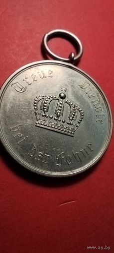 Медаль за выслугу 9 лет, Германия (Пруссия). III Класс.  1913. С рубля. Идеальное состояние.