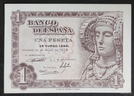 1 песета 1948 года - Испания - UNC "-"
