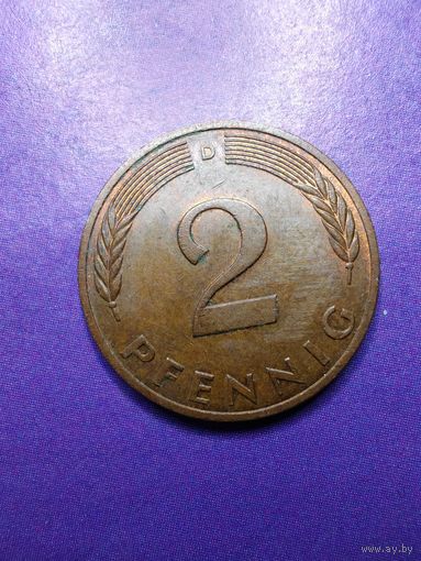 2 пфеннинга ФРГ 1980 D