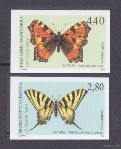 1994 Андорра fr Ивер 451b-452b Бабочки  60,00 евро rare