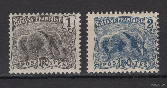Французская Гвиана 1904** Фауна Муравьед Mi#49-50