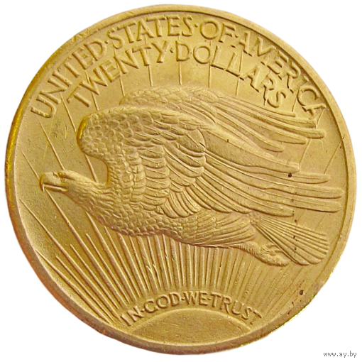 США, 20 долларов (dollars) 1924 г., Unc, двойной орёл Сен-Годена/ Saint-Gaudens double eagle, Au 900/ 33,437 г, KM #131 Доставка только при личной встрече, связь по телефону или мессенджеру.