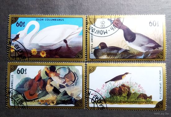 Марки Монголия 1986 год Птицы