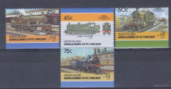 [1777] Юнион остров 1986. Поезда.Локомотивы. MNH