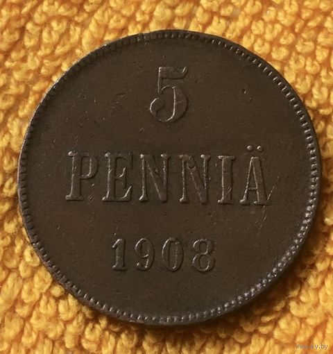 5 pennia 1908 года.