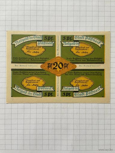 20 пфеннигов (нотгельды) г. Германия.-2912