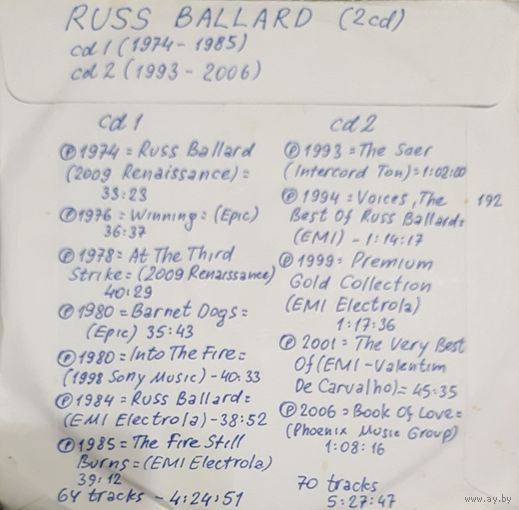 CD MP3 дискография RUSS BALLARD 2 CD