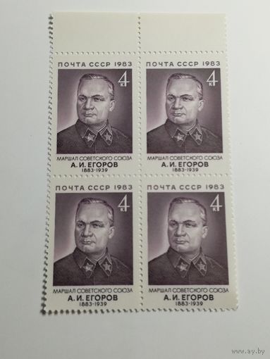1983 СССР. 100 лет со дня рождения А.Егорова. Квартблок